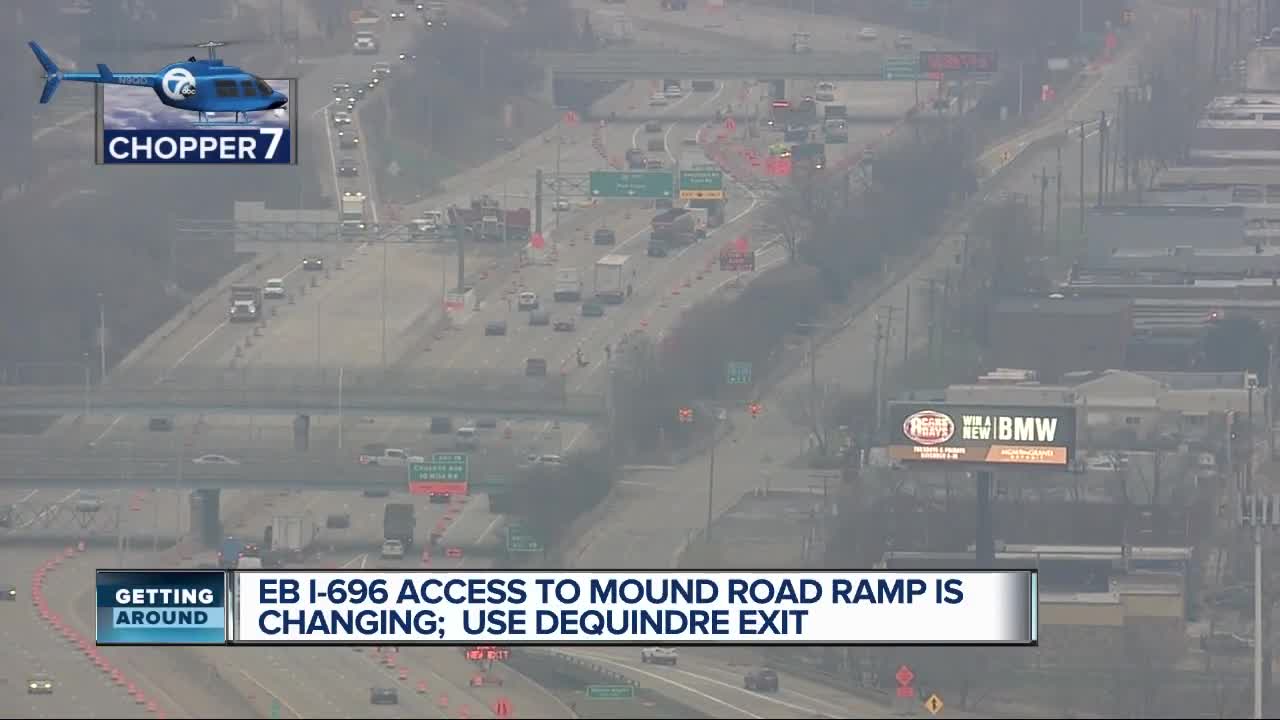 EB I-696 ramp to Mound relocating to Dequindre Rd. exit beginning Thursday