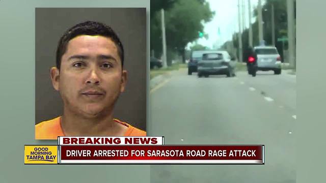 Deputies arrest driver who allegedly rammed motorcyclist off road in Sarasota road rage incident