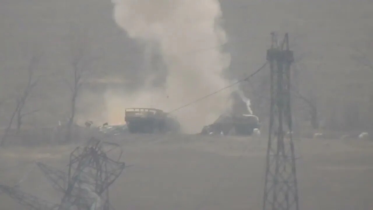 Donbass rebels destroy 2 trucks of the Ukrainian armed forces with guided anti tank missiles