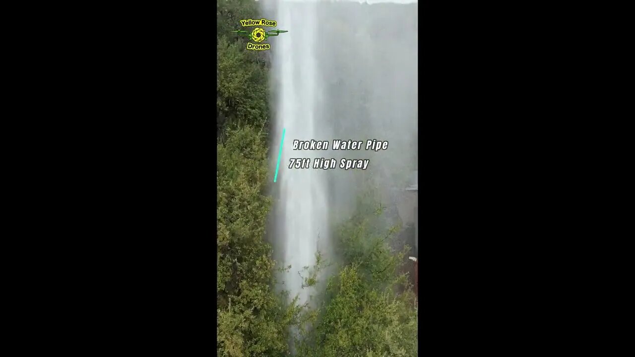 Broken Water Pipe with a 75 Ft Tall Water Geyser - San Antonio Water System #saws #shorts #reels