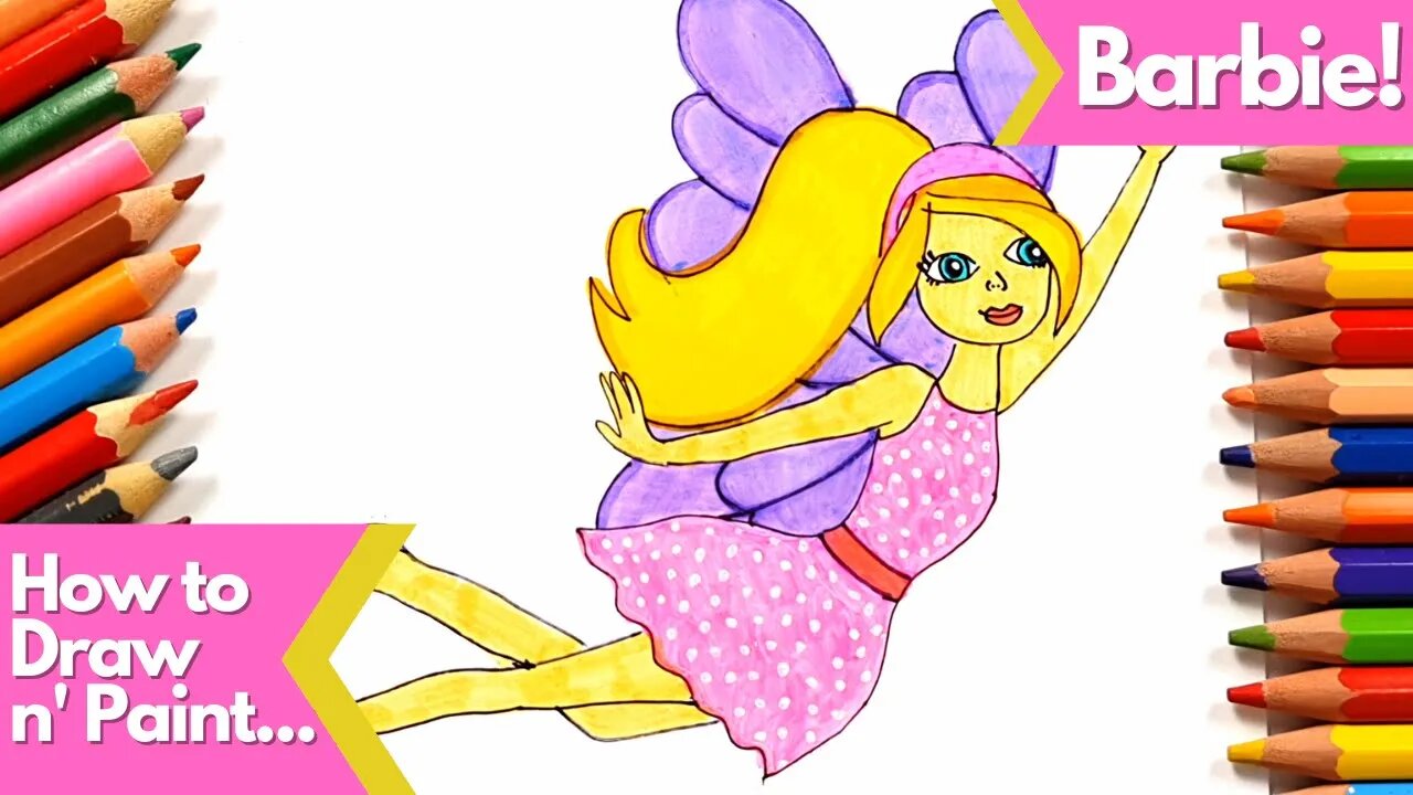 How to Draw and Paint Barbie Butterfly