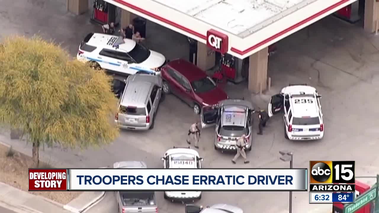 Troopers chase erratic driver on I-17