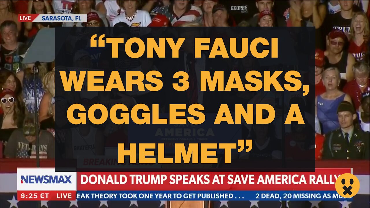 TONY FAUCI WEARS 3 MASKS, GOGGLES AND A HELMET