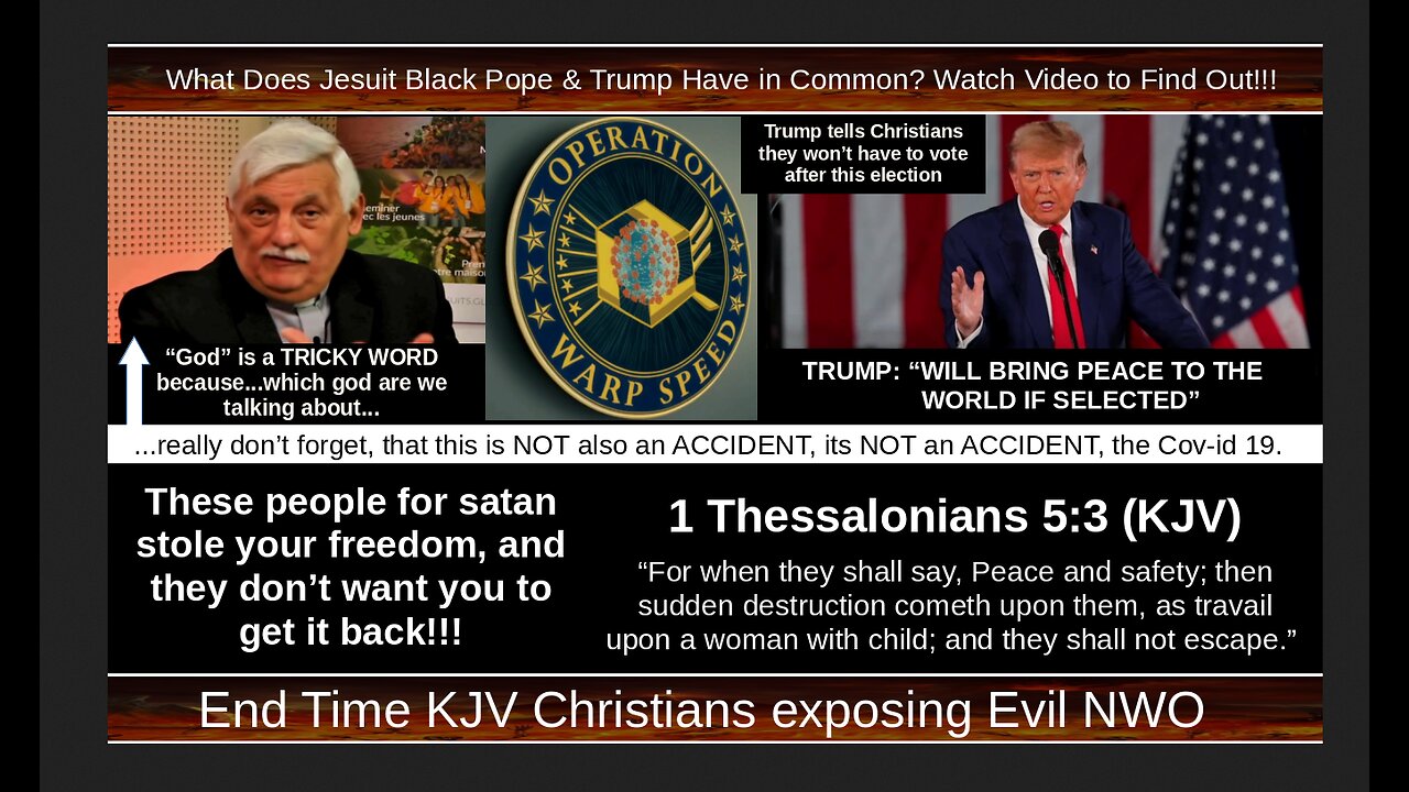 What Does Jesuit Black Pope & Trump Have in Common? Watch Video to Find Out!!!