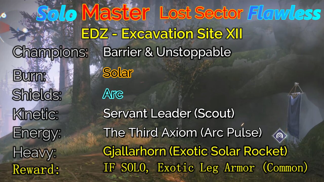 Destiny 2 Master Lost Sector: EDZ - Excavation Site XII Solo-Flawless 6-23-22