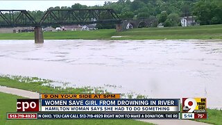 Women save girl from drowning in river