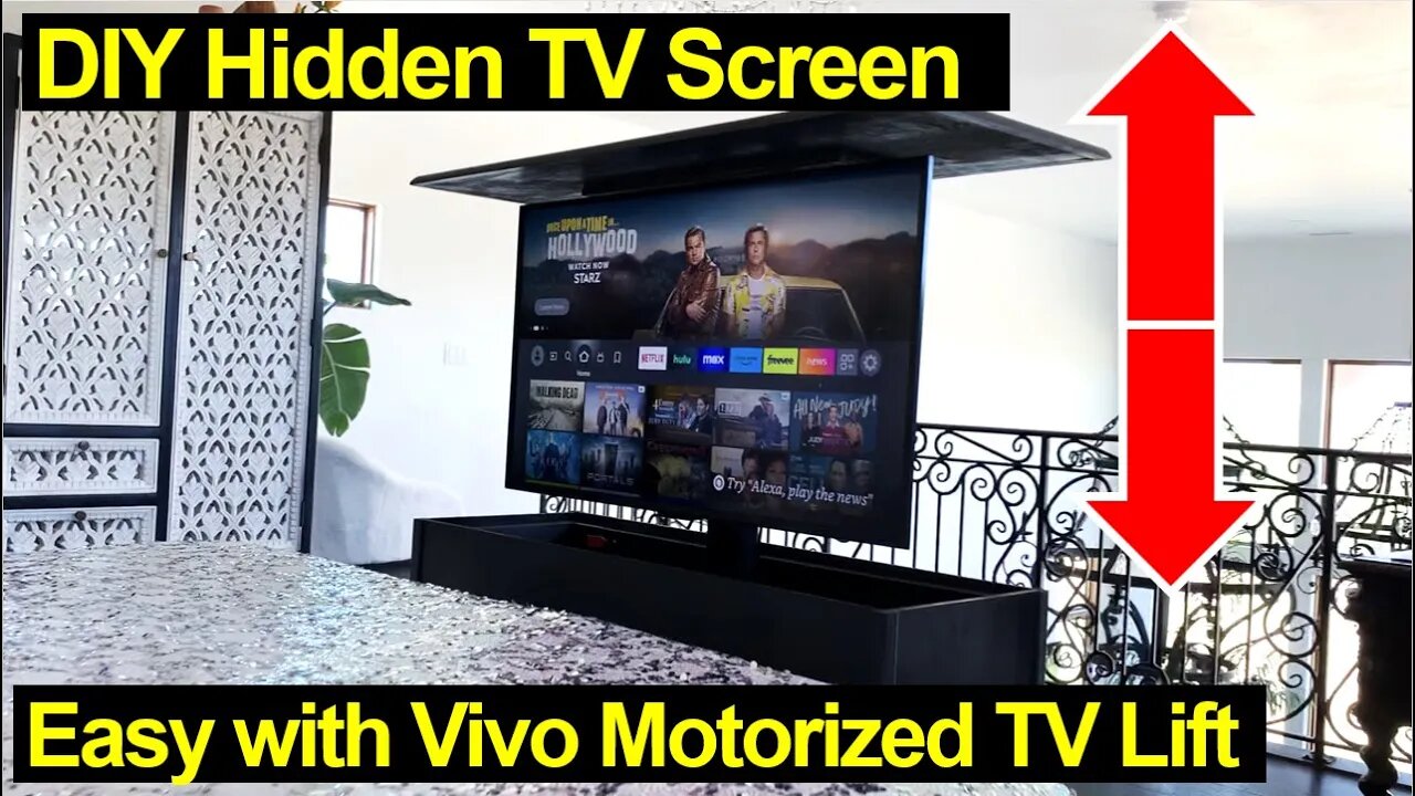 How to Hide Your Flat Screen TV with a Motorized TV Lift! Easy DIY!