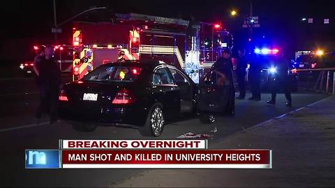 Man shot in car in University Heights dies