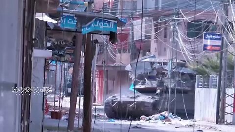 Footage of street fighting in the Gaza Strip