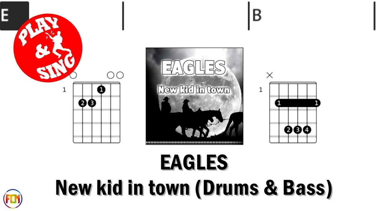 EAGLES New kid in town FCN GUITAR CHORDS & LYRICS DRUMS & BASS