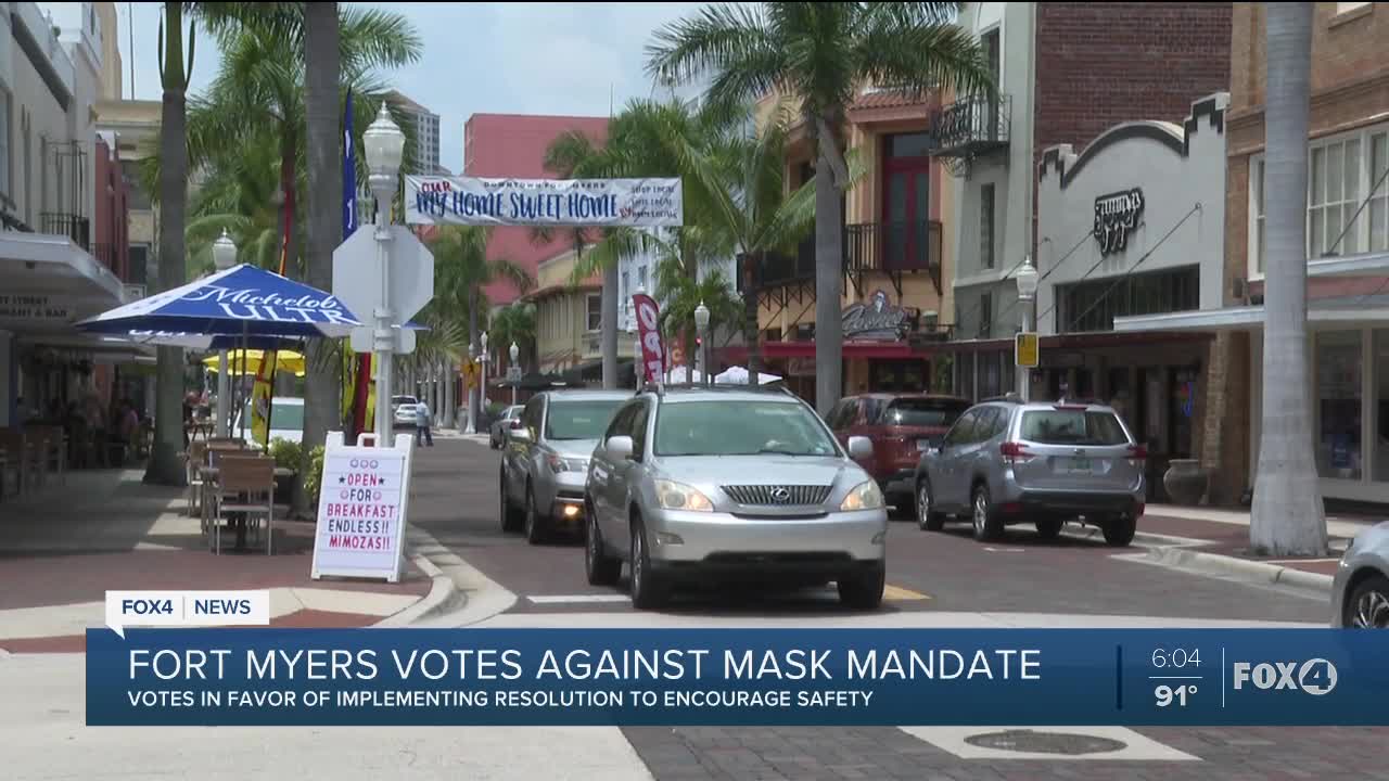 Fort Myers City Council votes against mask mandate