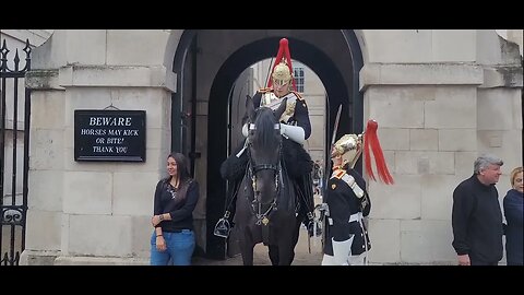 The guard let's him know he is too close #horseguardsparade