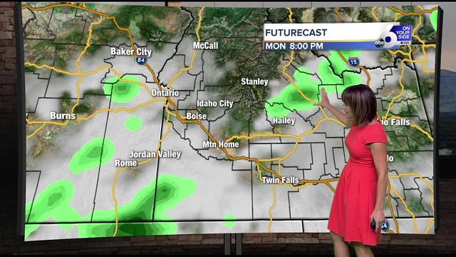 A little cloudy but still hot on Monday