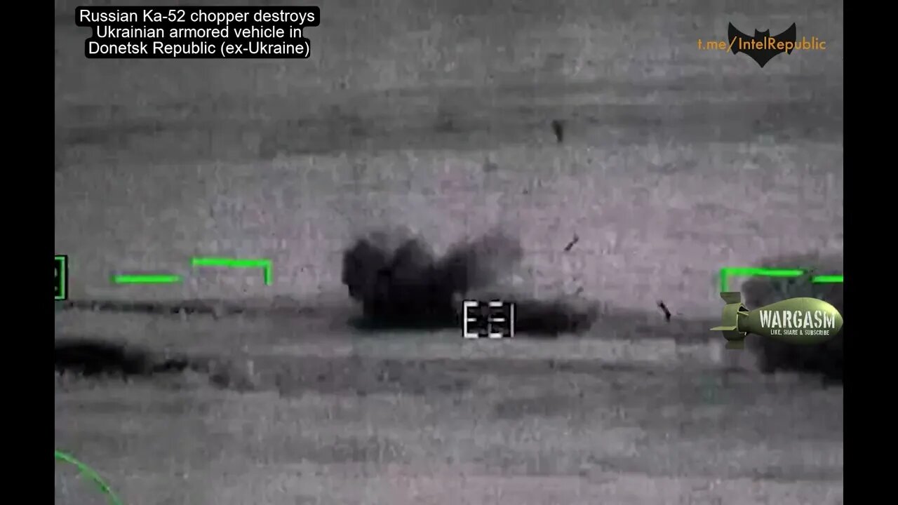 Russian Ka-52 'Alligator' destroys armored vehicle in Donetsk