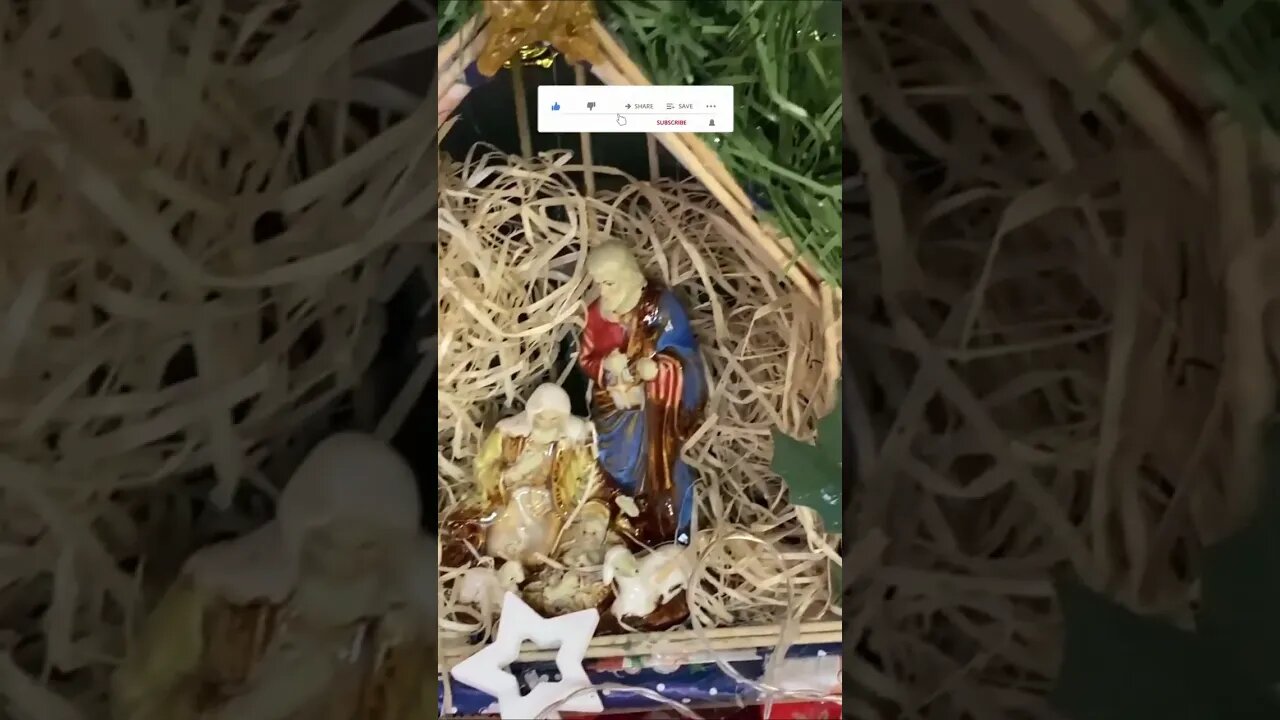 Manger made of bamboo sticks skewers (DIY Christmas)