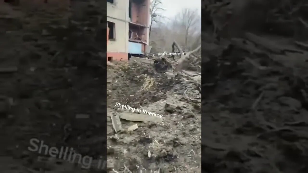 residential area in Kharkov, Ukraine is shelled into oblivion. The government must stop the violence