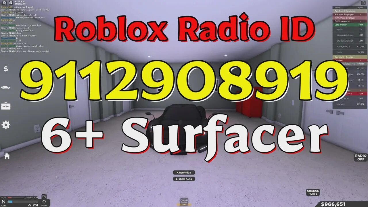 Surfacer Roblox Radio Codes/IDs