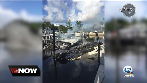 Firefighters battle boat fires in Jupiter