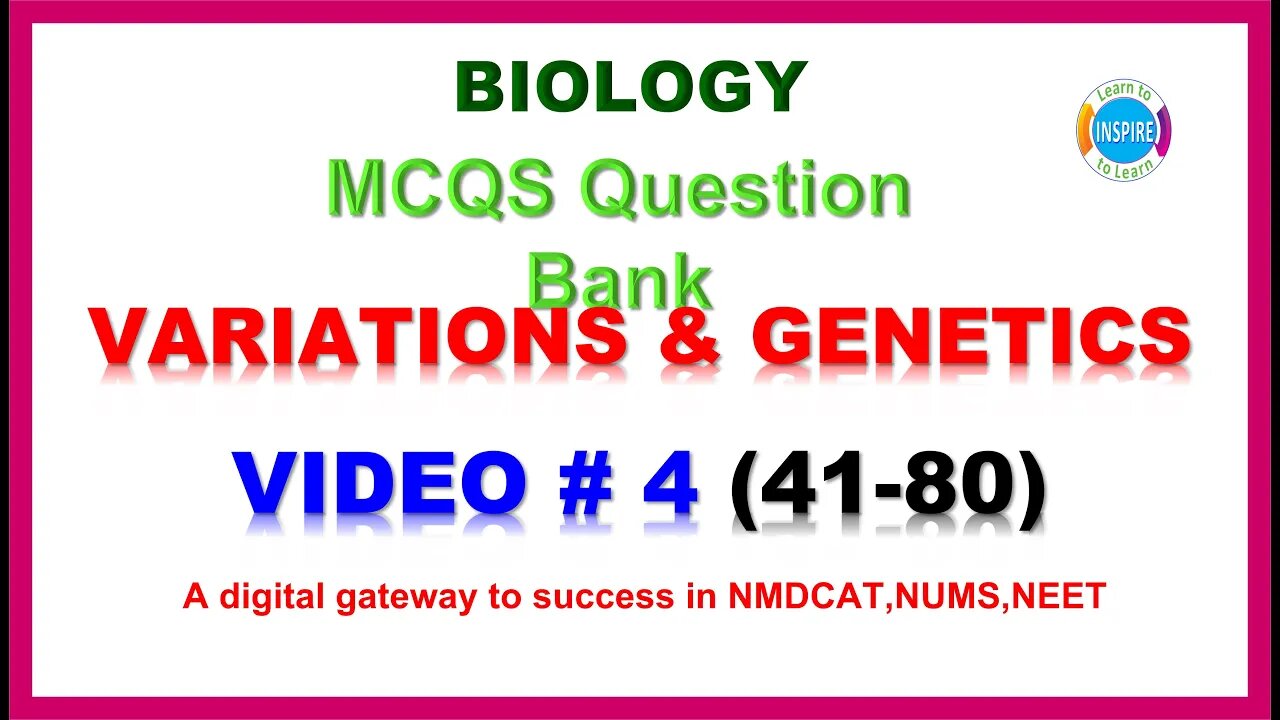 Variations and Genetics Video # 4 #mdcatbiology #variationsandgeneticsmcqs #neat #etea #nums #ppsc