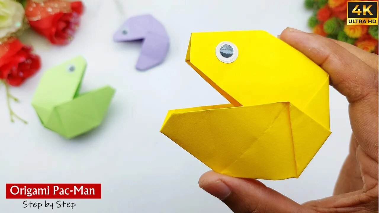 Paper Pac Man - How to Make Origami Pac-Man || Moving Paper Toy || Easy Paper Crafts