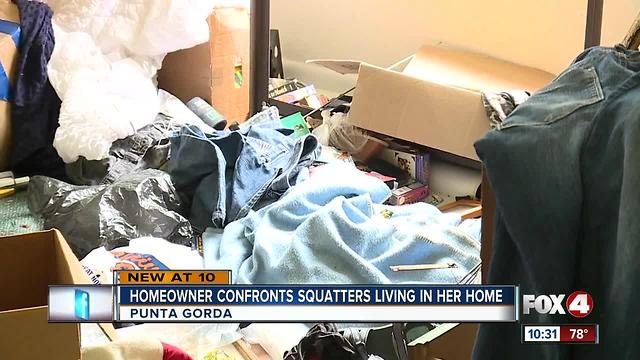 Woman confronts squatters living in her home