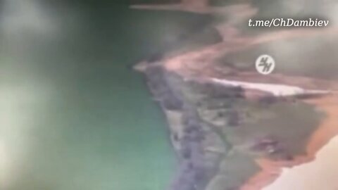 Ukrainian MI-8 hit in the Zaporozhye area, captured on a drone