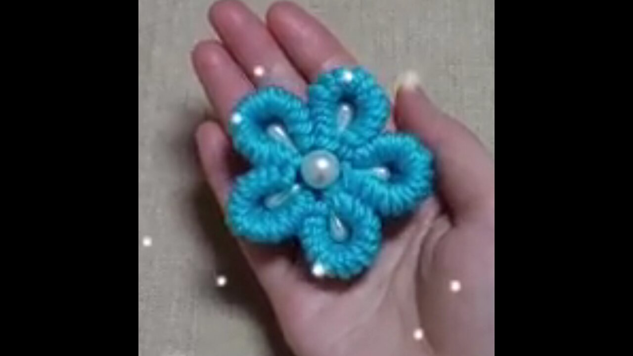 Woolen Flower - Hand Embroidery Design Trick - No Crochet