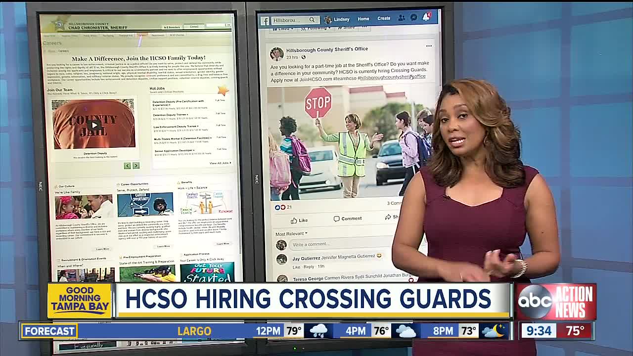 Hillsborough County Sheriff's Office is hiring crossing guards, hosting job fair