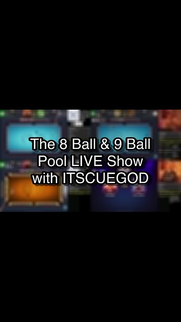 The 8 Ball & 9 Ball Pool LIVE Show with ITSCUEGOD