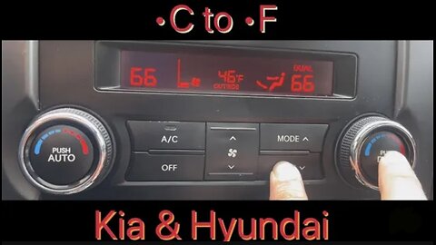 Kia Sorento Temprature control from Celsius to Fahrenheit