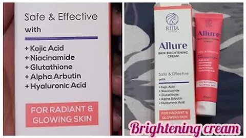 Allure skin brightening cream by Rijja skin care | affordable brightening cream | fiza farrukh