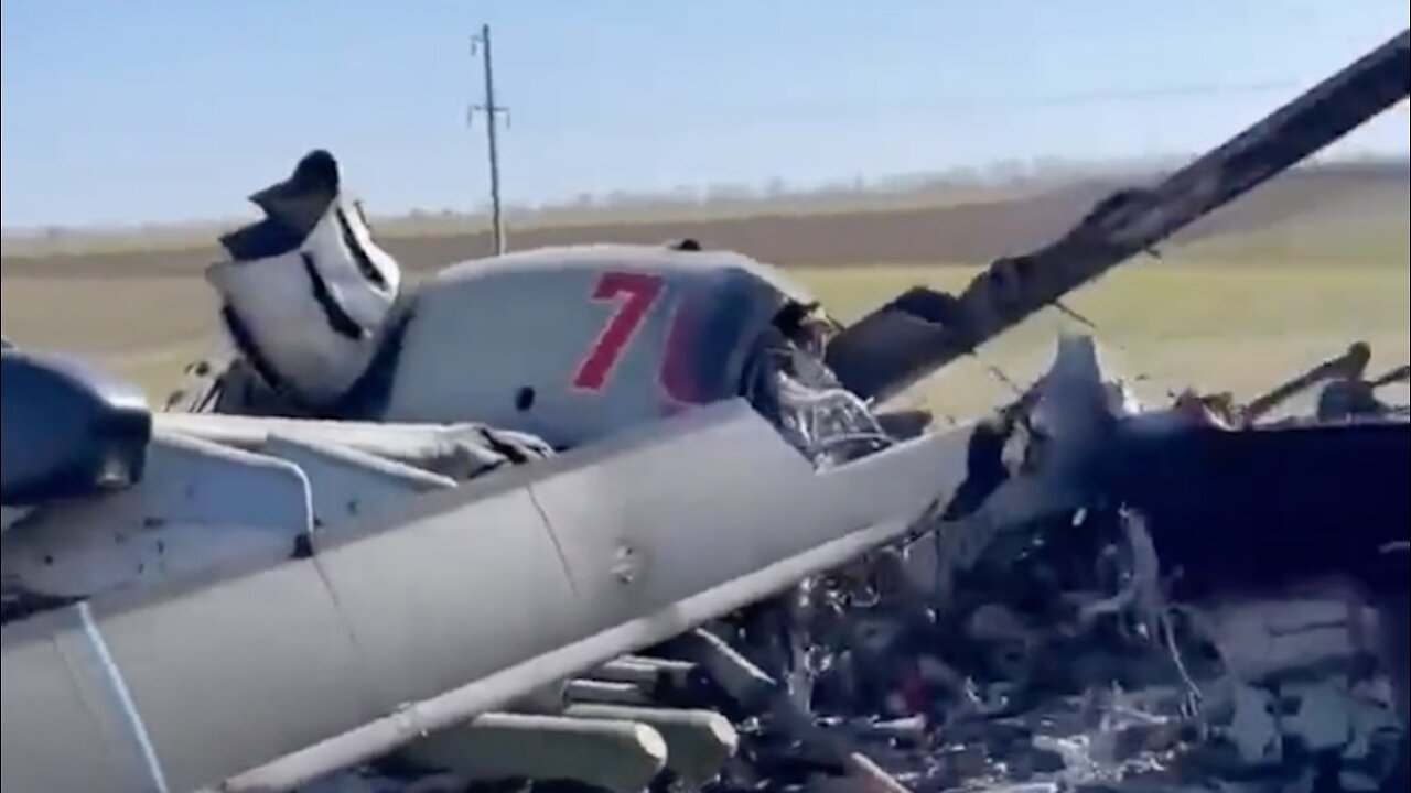 Russian Ka-52 Wreckage After Being Shot Down