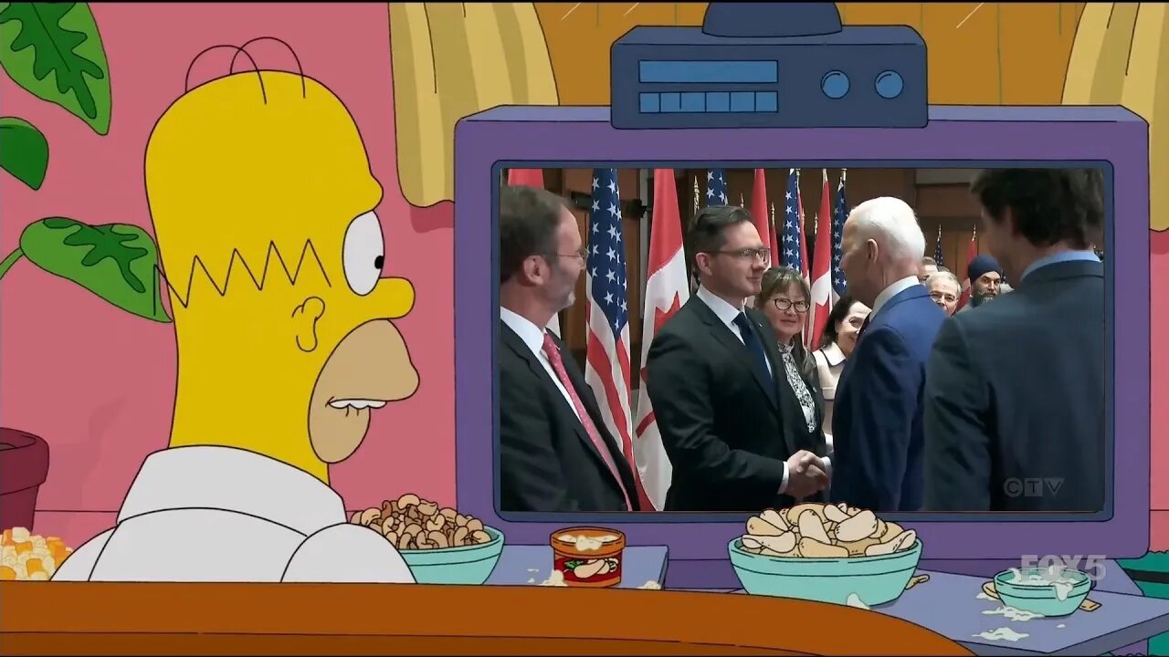 Homer Watches Biden Visit Canada