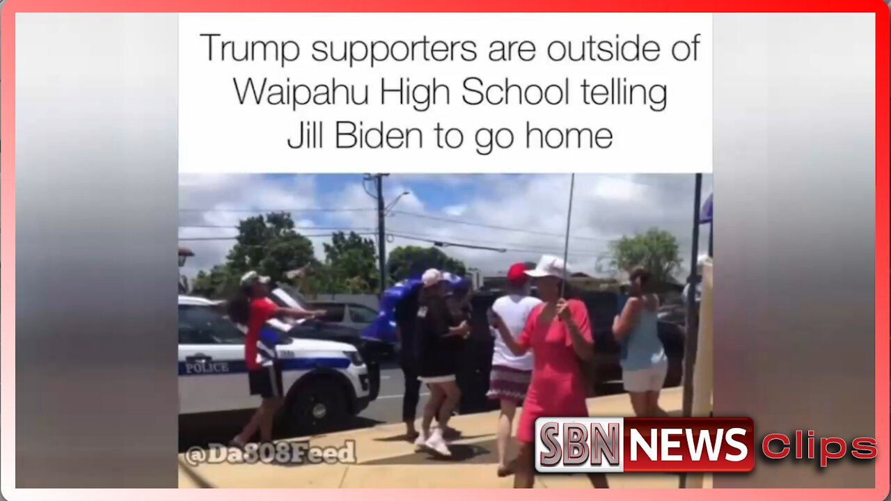 Trump Supporters Outside Waipahu High-School Telling Jill Biden to Go Home - 2693