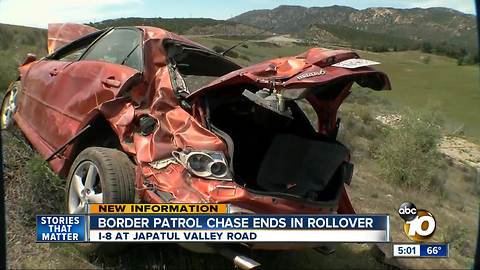 Border Patrol chase ends in rollover