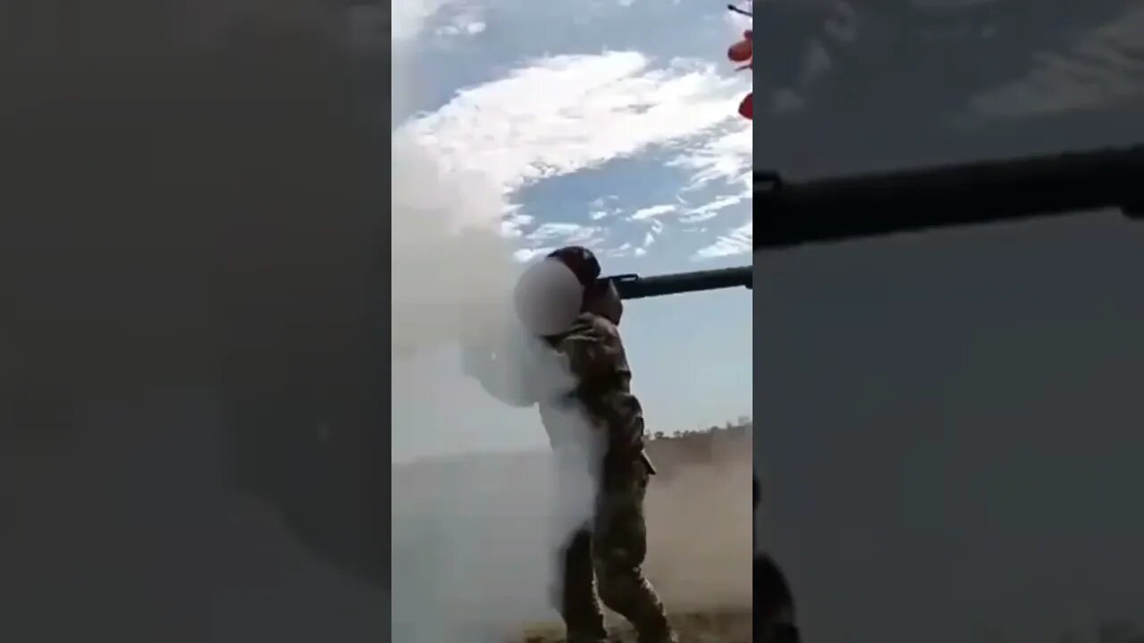 Russian ZDn fighter of 5th tank brigade with the call sign "Nebo" hits the Khokhlja UAV "Leleka" 🇷🇺