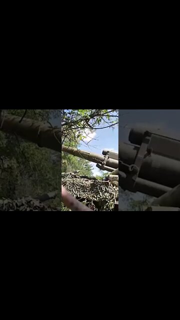 The most powerful 203-mm self-propelled howitzer "Malka" is firing at the objects of the AFU