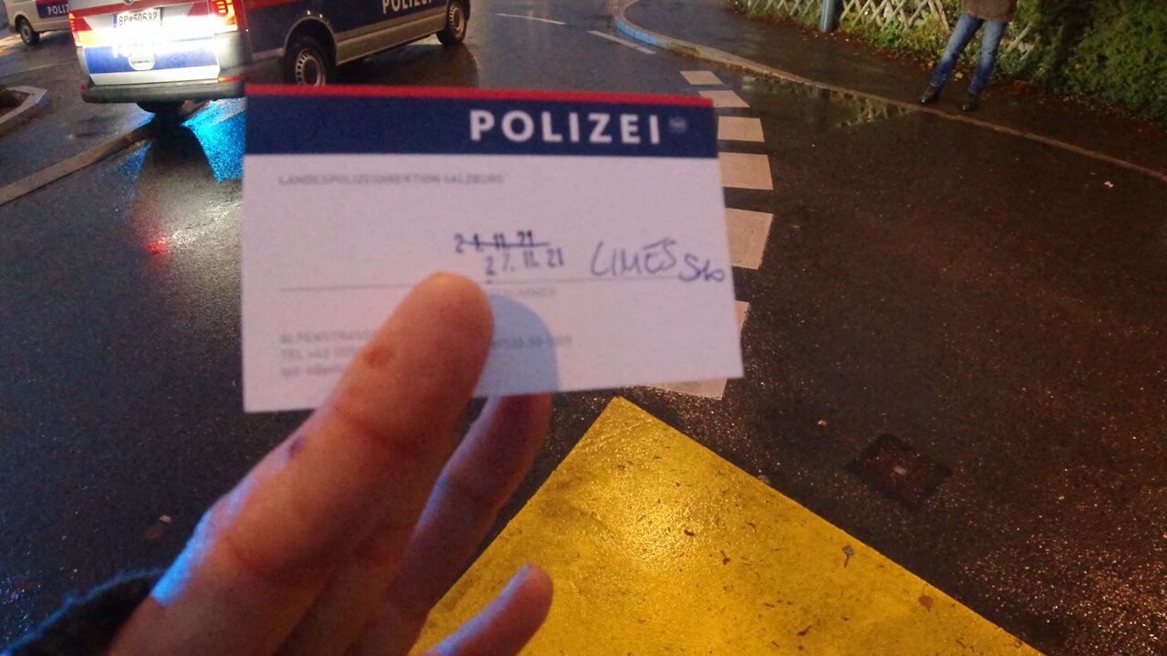1. der 2 unter Willkür ausgeführten Polizeikontrollen beim Protestmarsch in Sbg 27. Nov. 21