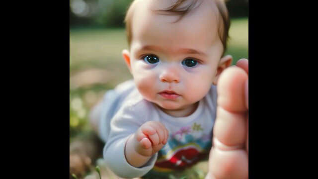 Tiny toes and tiny feet, Little hands so soft and sweet. Bright eyes twinkling with delight,