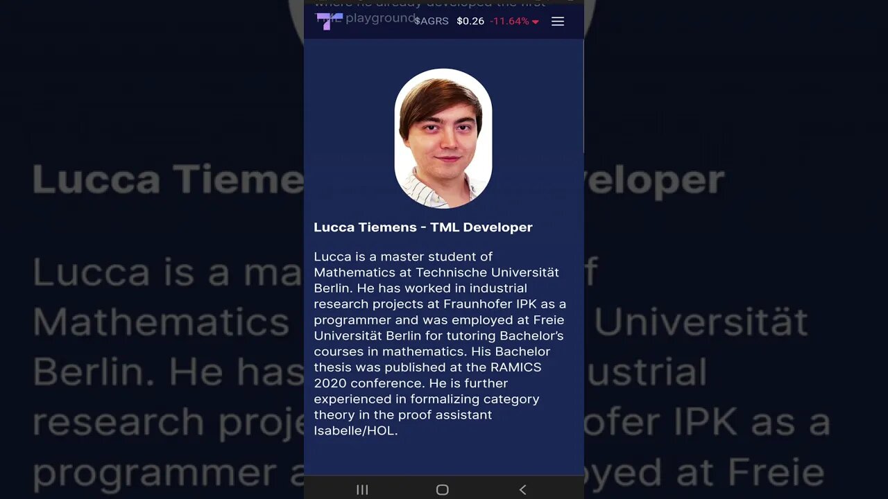 Tau Team - Lucca Tiemens 💎 #shorts #TauTeam #TMLDeveloper