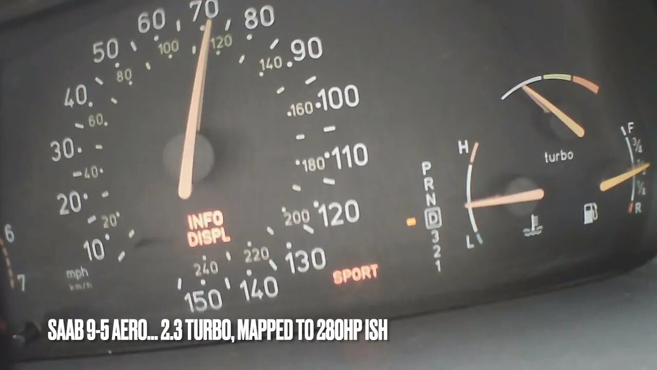 Saab 9-5 Aero 0-70mph acceleration (Automatic, mapped to 280bhp)