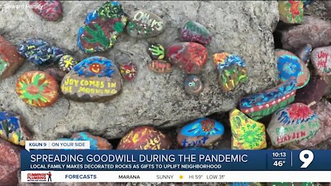 Tucson family makes decorated rocks to uplift neighbors