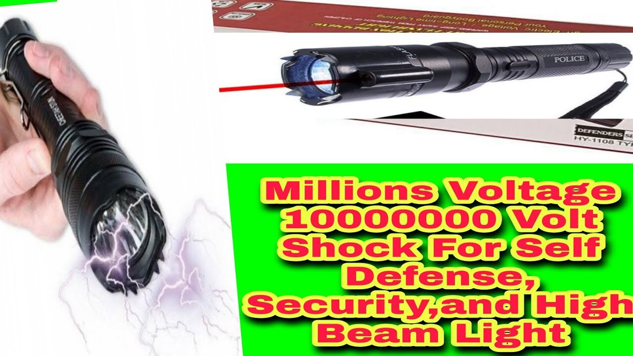 1108 Type Stun Gun | 10000000 Volt Shock | Millions Voltage Shock | High Power Light | High Flash