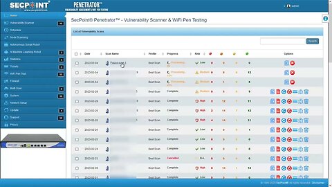 SecPoint Penetrator V56 Pause Resume Feature