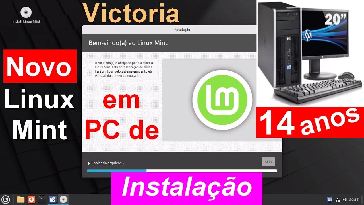 Instalando o Linux Mint 21.2 Victoria em PC Antigo 14 anos sem EFI. Vídeo aula dividida em Capítulos