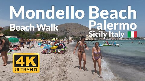 Mondello Palermo Beach Walk 4k Sicily Italy 🇮🇹