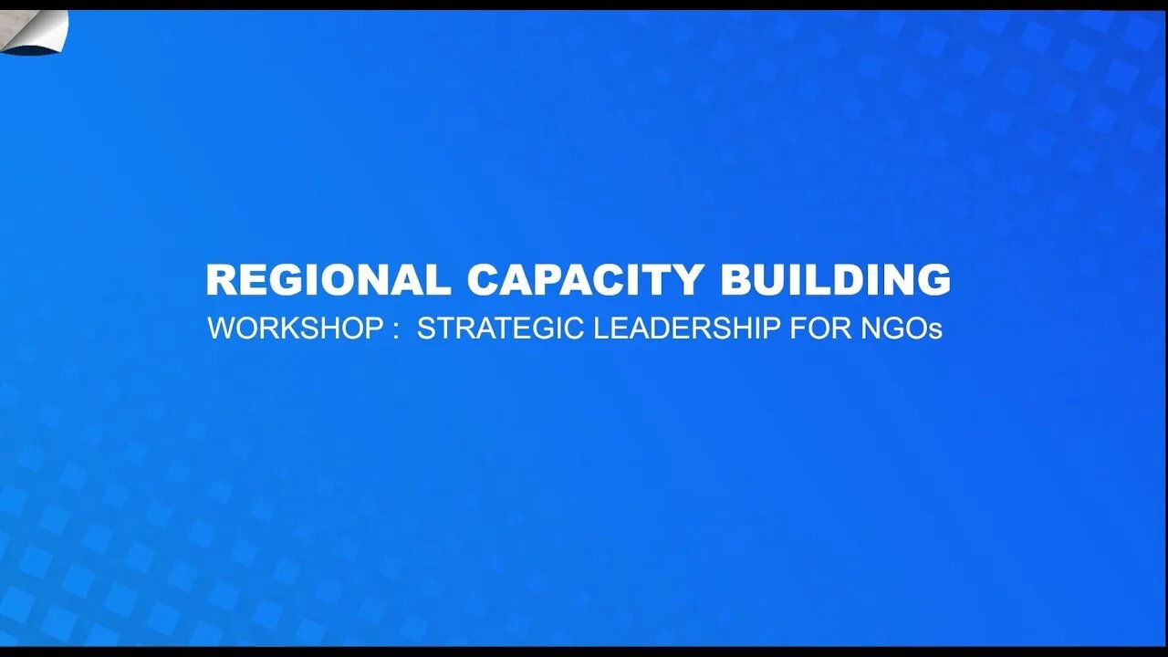 11tt EDF Regonal Workshop Video Capacity Building