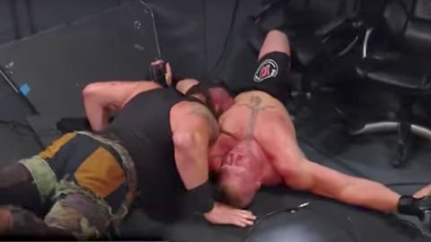 Brock Lesnar Gets Put Through a Table by Braun Strowman at WWE SummerSlam