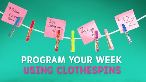 Program your week using clothespins