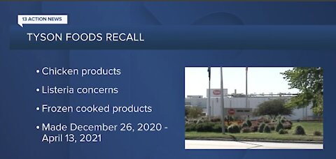 Tyson Foods recalling chicken